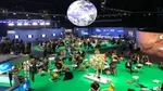 Bird’s-eye view of COP26 venue in Glasgow, with suspended globe