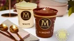 Two Magnum ice cream tubs made from recycled polypropylene. Magnum was the first ice cream brand to use rPP in its packaging.